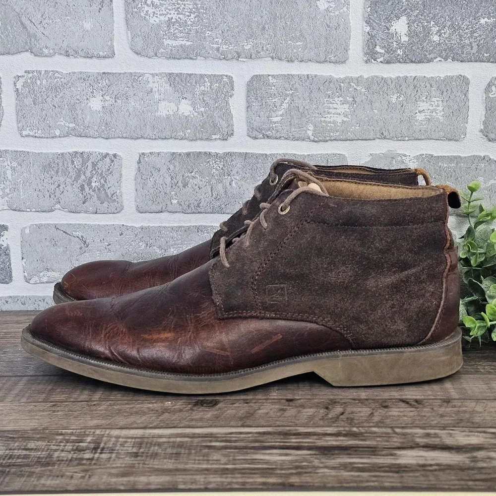 Sperry Top-Sider Bayside‎ Brown Leather Suede Chukka Boots Men's 10.5 STS10131